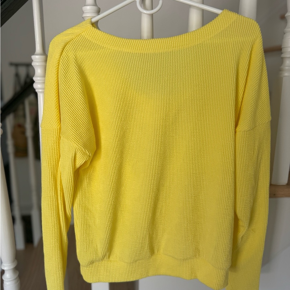Maeve Anthropologie Sunny Yellow Crew Neck Sweater